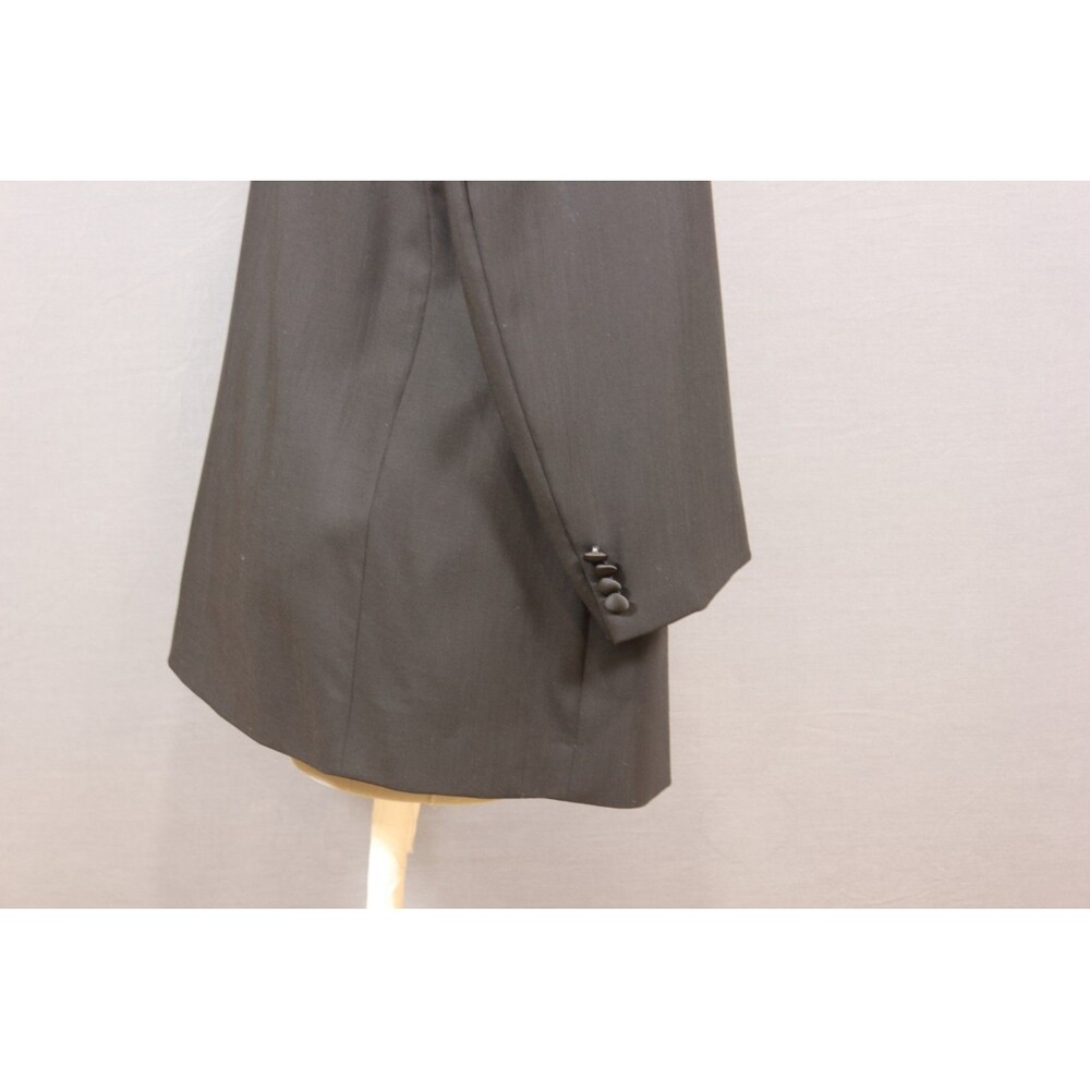 Calvin Klein Tuxedo 2 Pc Suit Mens Black 2 Btn Wool 46L Flat Front 42" Waist - Picture 6 of 11